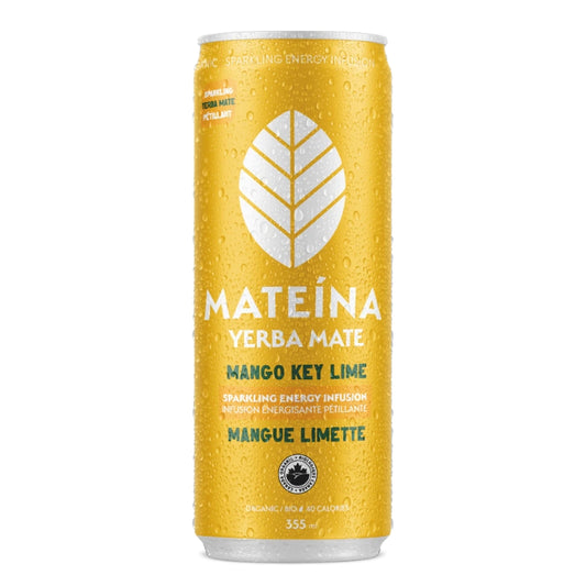 Mateina Yerba Mate infusion énergisante pétillante - Mangue Limette Yerba Mate sparkling energy infusion