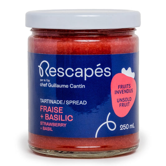 Rescapés Tartinade - Fraise & Basilic Spread - Strawberry & Basil