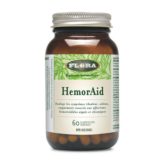 Flora HemorAid Soulage les symptômes douleur œdème saignement associés aux affections hémorroïdes aiguës et chroniques 60 capsules   