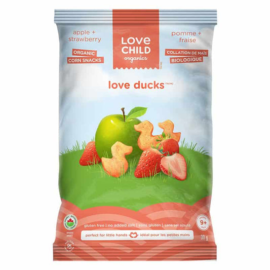 Collation de Maïs Bio Love Ducks Pomme et Fraise