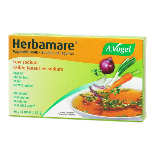 A.Vogel Herbamare - Bouillon Légumes Bio Faible En Sodium 8 Cubes Sans gluten Végane SDans GMS ajouté