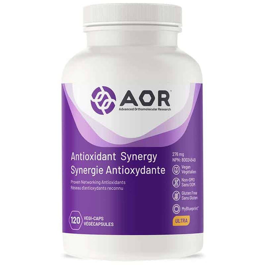 AOR Synergie antioxydante 276 mg réseau d'antioxydant reconnu végtalien sans ogm sans gluten 120 végécapsules