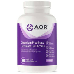 AOR Picolinate de chrome 600 mcg favorise le métabolisme du glucose végétalien sans ogm sans gluten 90 végcapsules