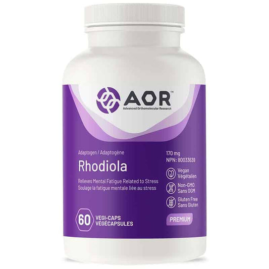 AOR Rhodiola adaptogène 170 mg soulage la fatigue mentale liée au stress végétalien sans ogm sans gluten 60 végécapsules
