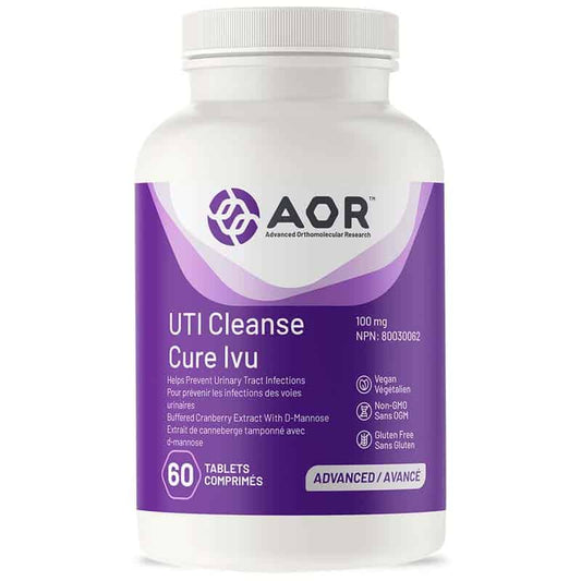 AOR UTI cleanse cure Ivu 100 mg pour prevenir les infections des voies urinaires végétalien sans ogm sans gluten 60 comprimés