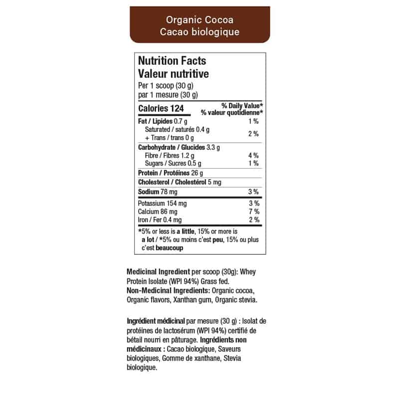 Certified whey protein isolate organic dark chocolate