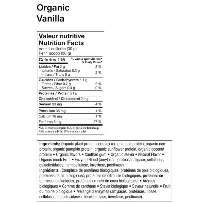 Organic vegan blend vanilla