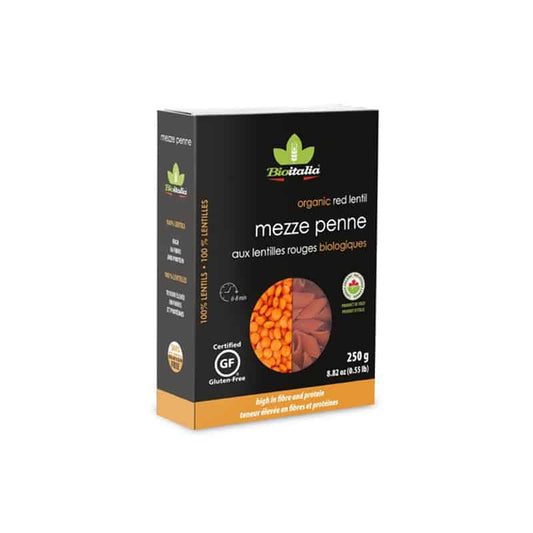 Pâtes aux Lentilles Rouges Biologiques - Mezze penne||Red lentil pasta - Mezze penne - Organic