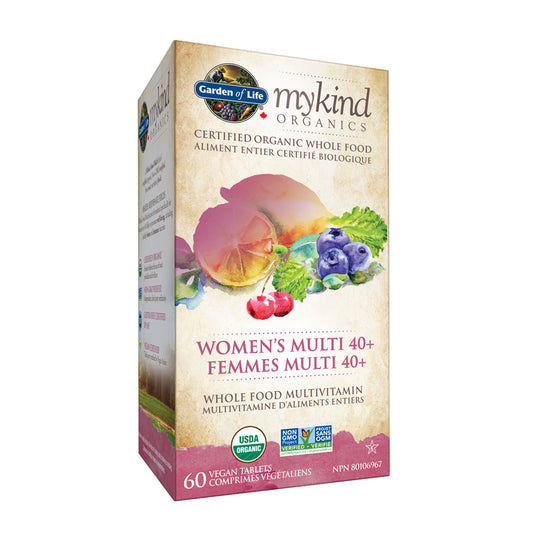 Garden of life mykind organics femme multi 40+ multivitamine d'aliments entiers biologique 60 comprimés végétaliens