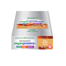 Genuine Health barre fermentée veganproteins+ érable nois de grenoble sans gluten sans ogm 14g protéines 55g
