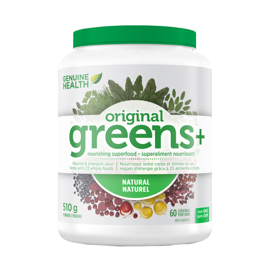 Genuine Health greens+ original superaliment nourrissant naturel sans ogm 510g poudre