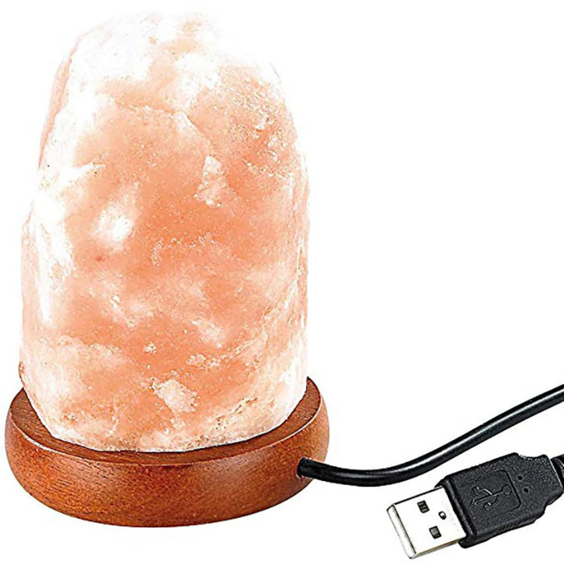 Arealer Lampe de nuit en pierre de sel de l'Himalaya 7 couleurs LED Lampe en