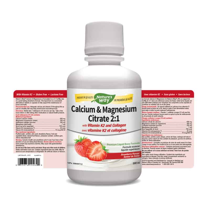 CAL/MAG citrate 2:1 with collagen and K2- Strawberry