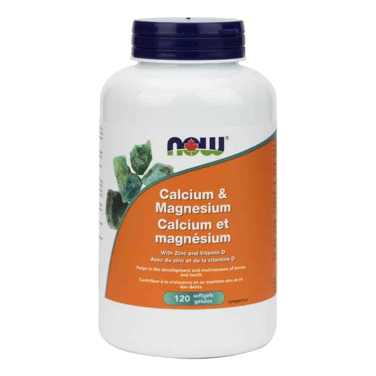 now calcium et magnésium avec du zing et de la vitamine d 120 gélules 