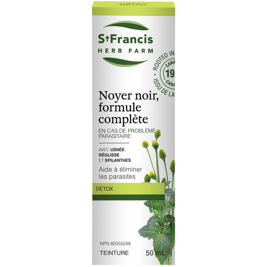st-francis herb farm noyer noir formule complete parasites detox teinture 50 ml