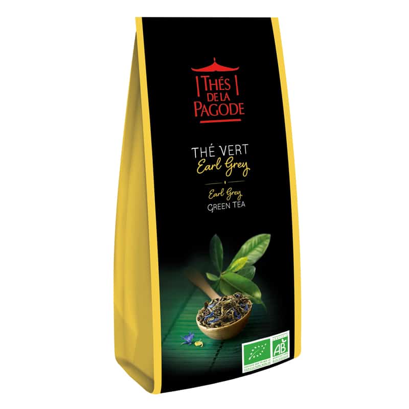 Thé vert Earl Grey BIO aux arômes de bergamote et d'orange, en