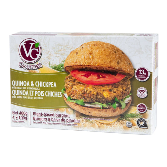 Artisan vegan burgers - Quinoa and chickpea
