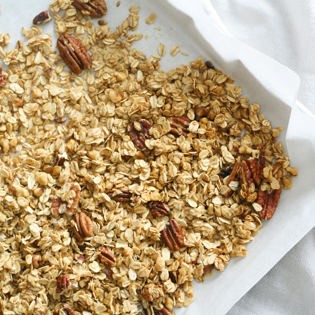 granola sur plaque de cuisson