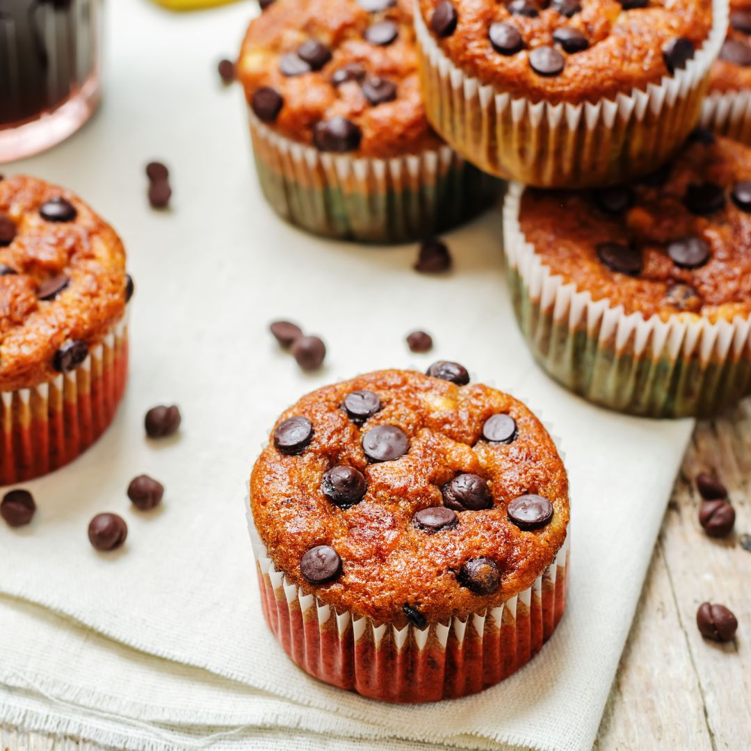 homemade chocolate chip muffin