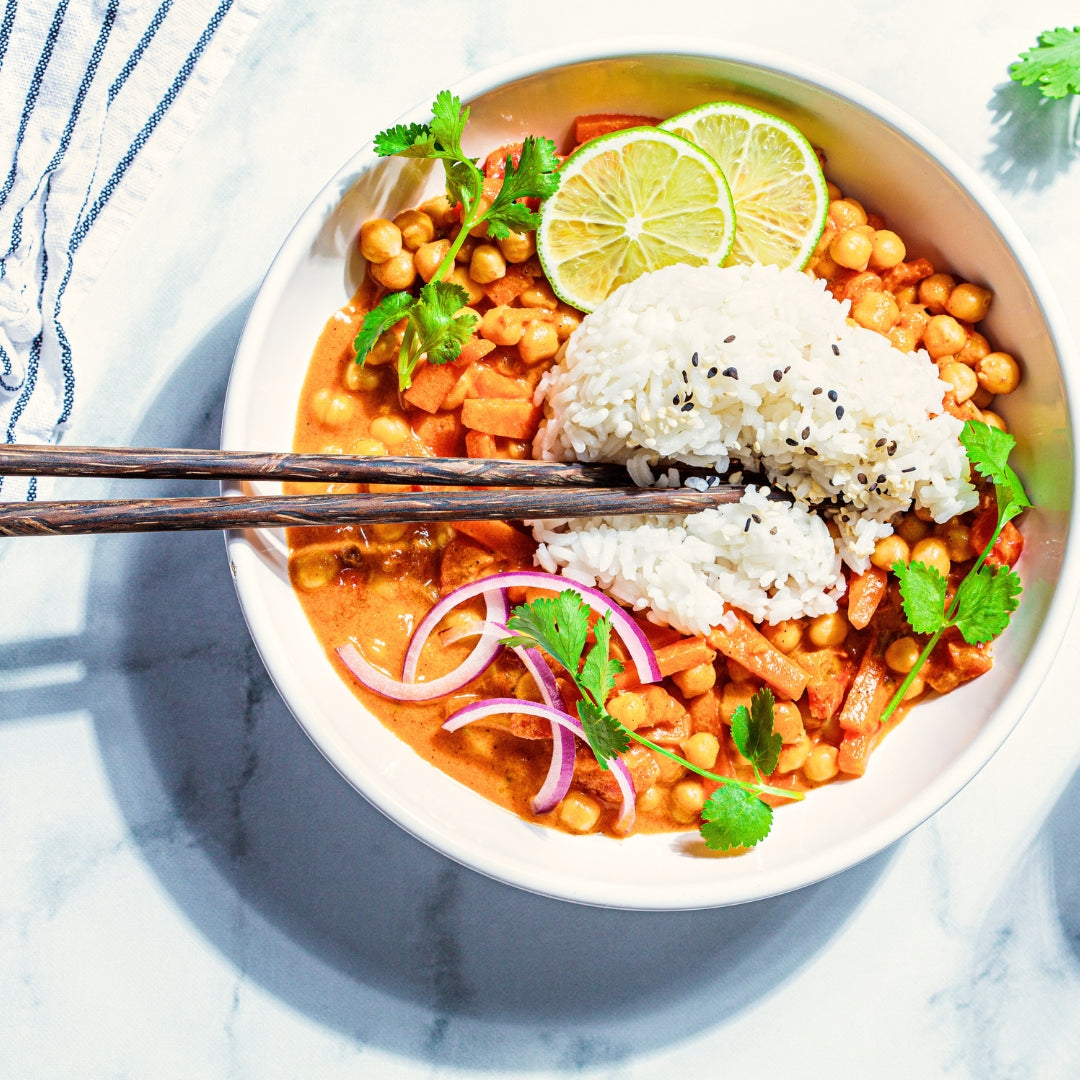 healthy recipe of slow-cooker chickpea curry