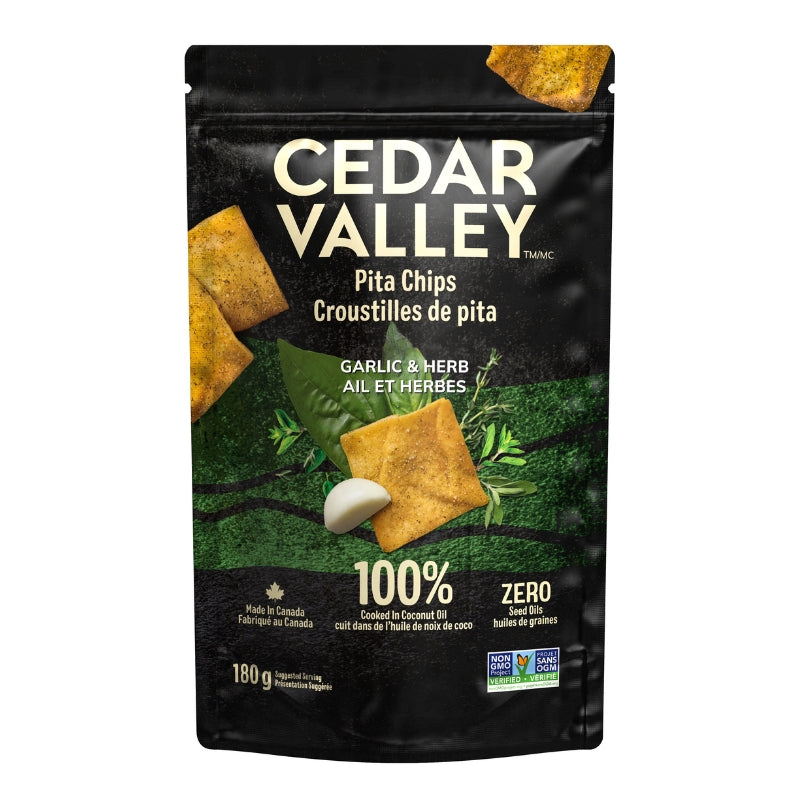 cedar valley Croustilles de pita - Ail et fines herbes