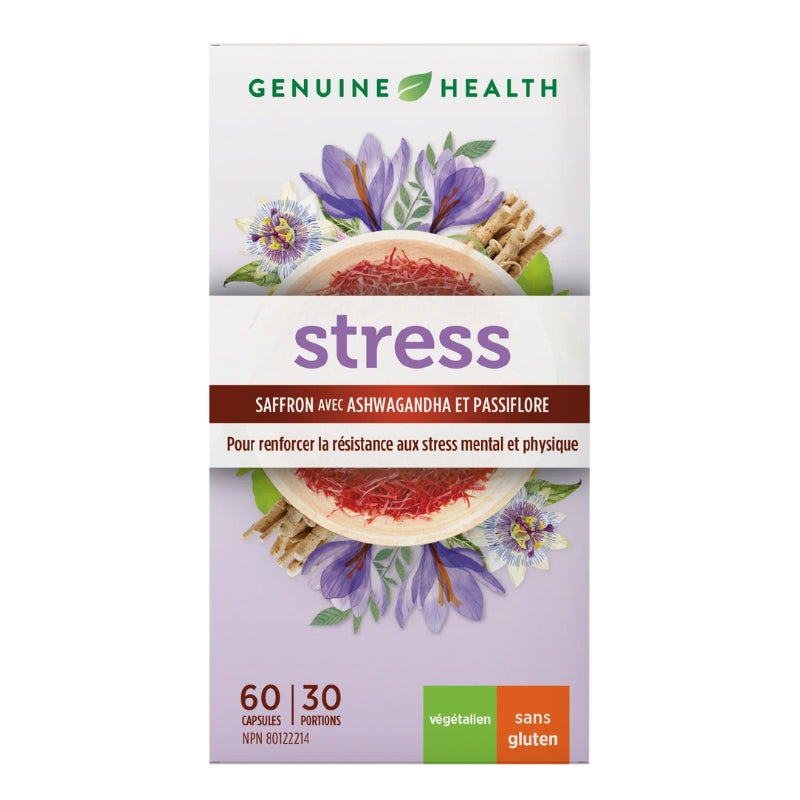 Genuine Health Stress - Safran et Ashwagandha Stress - Saffron & Ashwagandha