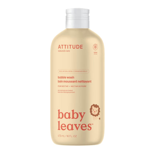 Attitude Baby Leaves Bain moussant nettoyant - Nectar de poire Baby Leaves Bubble wash - Pear nectar