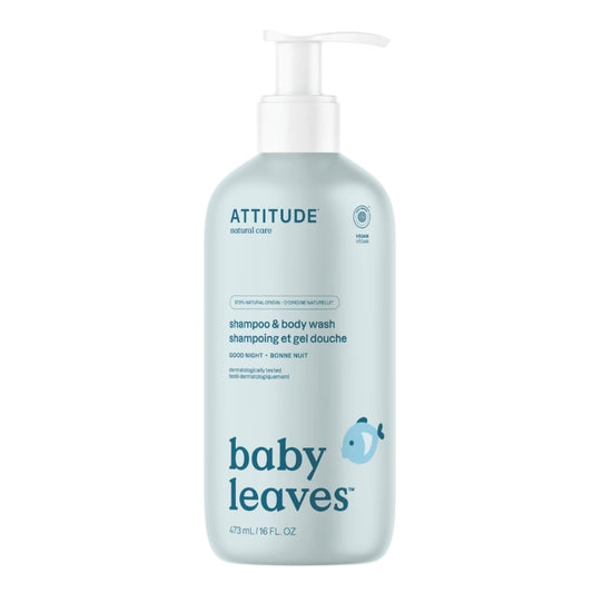 Attitude Baby Shampoing etGel douche - Bonne nuit Baby Leaves Shampoo & body wash - Good night
