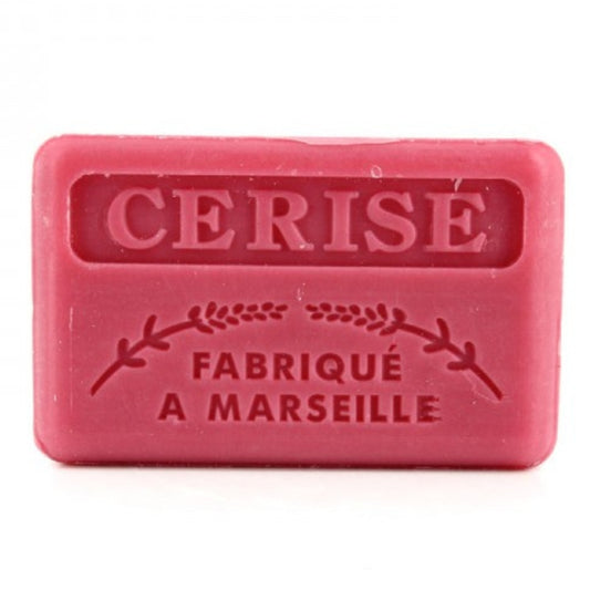 Au Savon De Marseille Savon Marseillaise au Beurre de karité Bio – Cerise Marseillaise Soap with Organic Shea Butter – Cherry