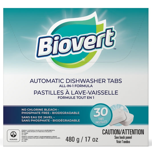 Biovert Pastilles pour Lave-Vaisselle – Boîte 30 Automatic dishwasher tabs - 30 tabs