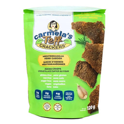 Carmela's Teff crackers - Croustilles cuites au four - Jardin d'herbes méditerranéennes - 120 g