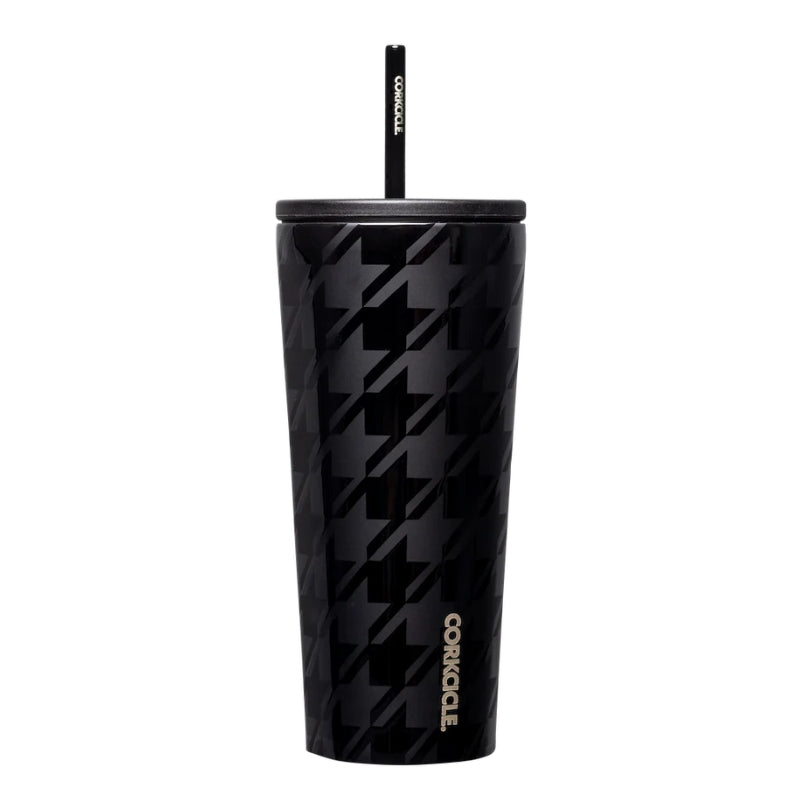 Corkcicle Tasse frois avec paille - Onyx Houndstooth