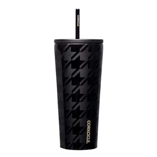 Corkcicle Tasse frois avec paille - Onyx Houndstooth