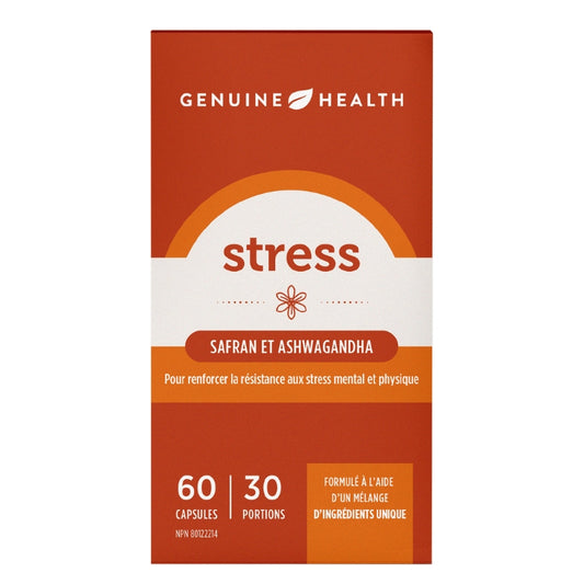Genuine Health Stress - Safran et Ashwagandha Stress - Saffron & Ashwagandha