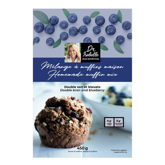 Isabelle Huot Mélange à muffins - Bleuets double son Homemade muffin mix - Double son and blueberry