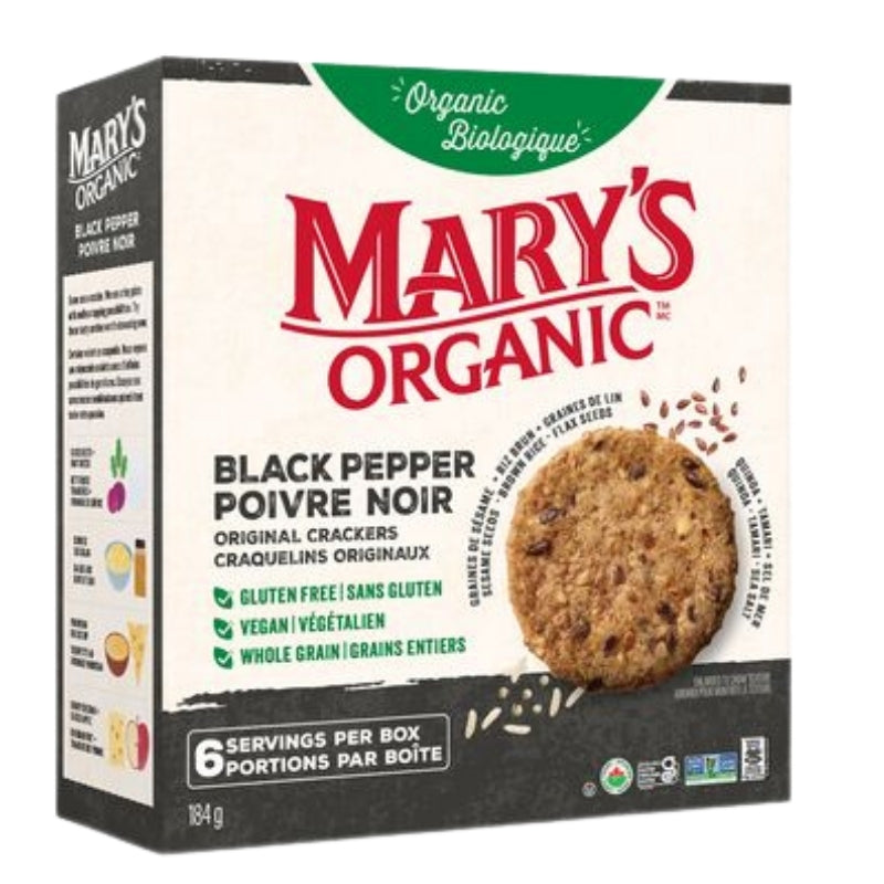 Mary's Organics Craquers Craquelins poivre noir biologiques 
