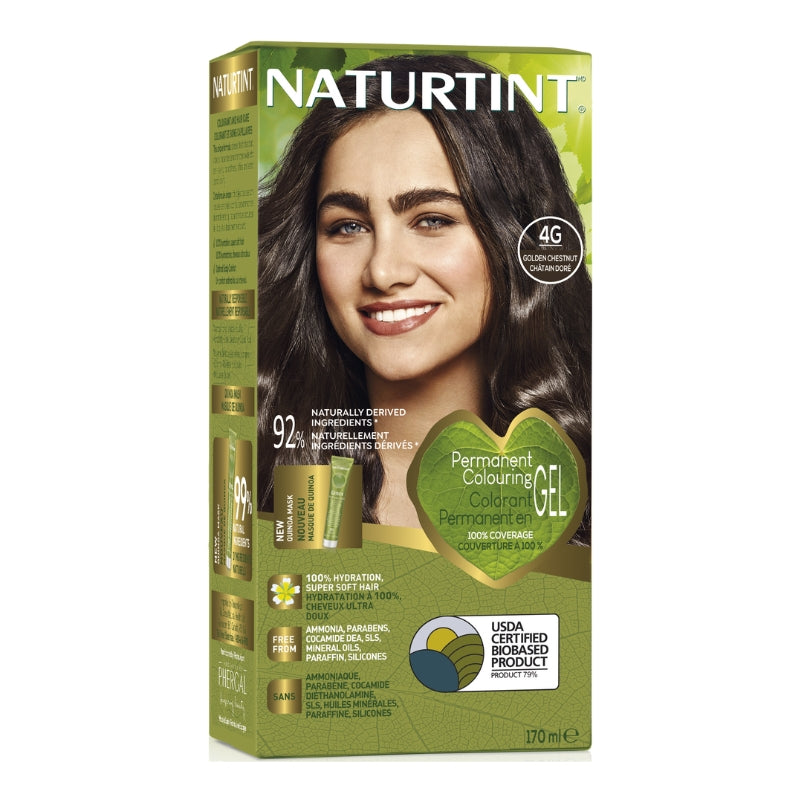 Naturtint Colorant permanent gel 4G - Châtain Doré Permanent colouring gel 4G - Golden chestnut