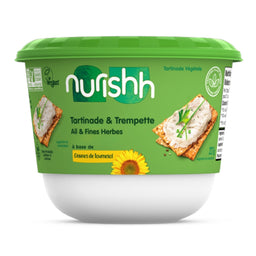 Nurishh Tartinade végétale & Trempette - Ail & Fines Herbes Plant-based spread and dip - Garlic & Herbs