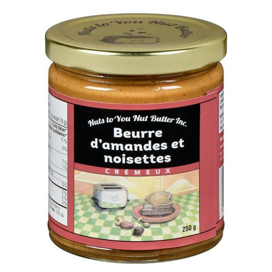 Nuts to you Beurre d'Amandes et Noisettes Crémeux Smooth Almonds Hazelnuts Butter