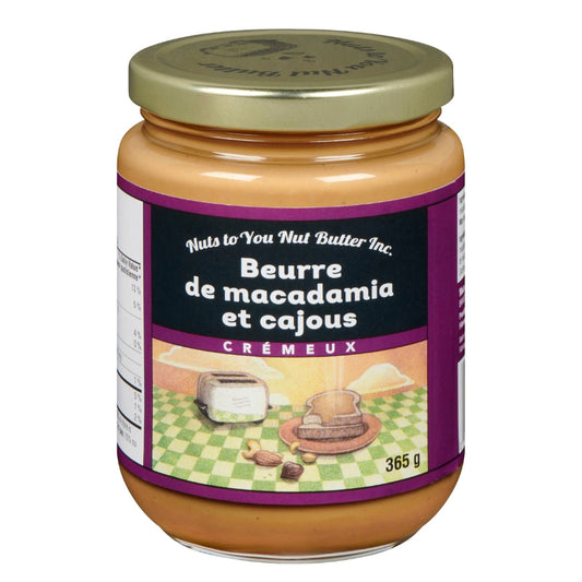 Nuts to you Beurre de macadamia et cajous crémeux Macadamia cashew butter smooth