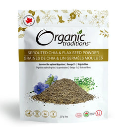Organic traditions Poudre De Chia & Lin Germés Bio Sprouted Chia & Flax Organic