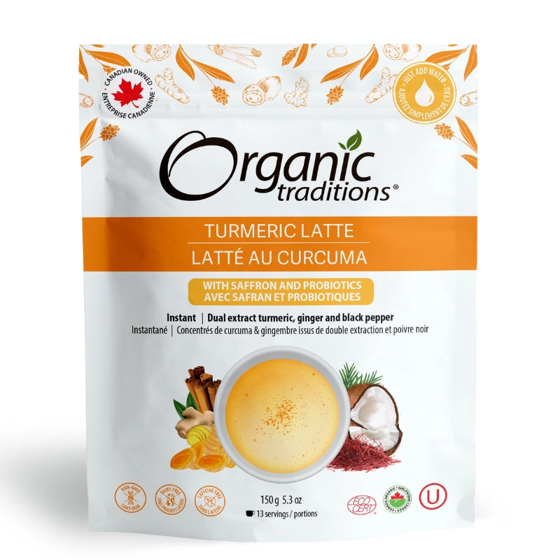 Organic traditions Latté au Curcuma Bio avec Probiotiques Organic Turmeric Latte with Probiotics