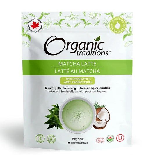 Organic traditions Latté de Matcha avec Probiotiques||Matcha Latte with Probiotics