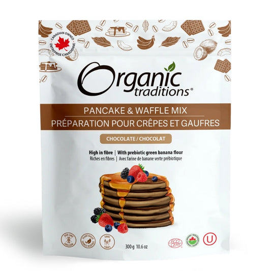 Organic traditions Mélange Pour Crêpes et Gaufres au Chocolat Chocolate Pancake & Waffle Mix