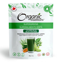 Organic traditions Superaliments verts - Melon-concombre Supergreens - Cucumber melon