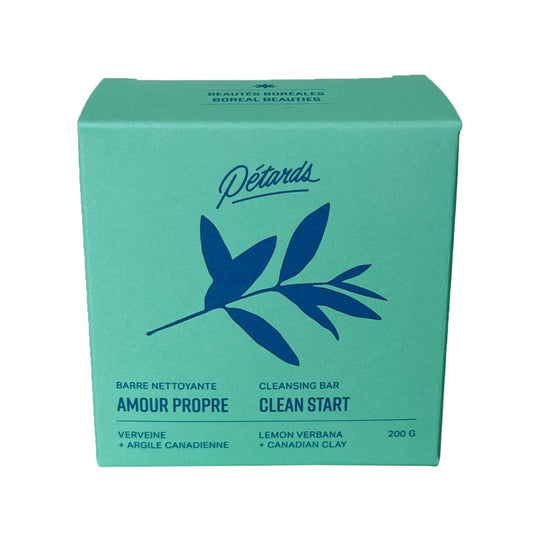 Pétards Barre nettoyante Amour propre - Verveine + Argile Canadienne Cleansing bar Clean start - Lemon verbana + Canadian Clay