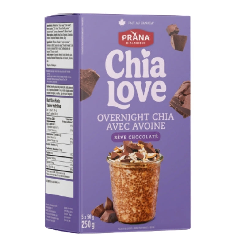 Prana Chialove – Overnight Chia-Avoine Rêve chocolaté