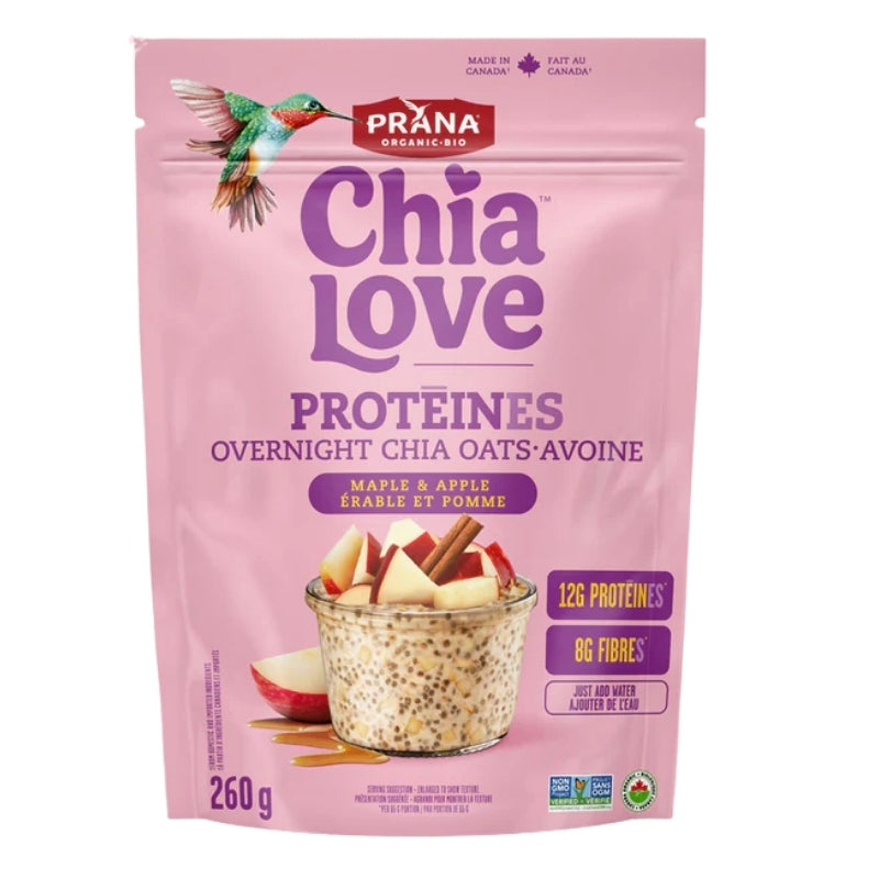 Prana Chialove Protéines - Overnight Chia-Avoine Érable & Pomme