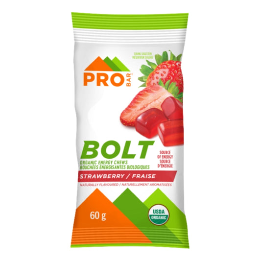 Probar bOLT Bouchées énergisantes biologiques - Fraise Energy chews organic - Strawberry