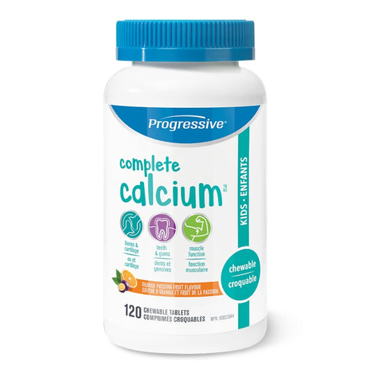 Progressive Complete calcium enfants croquable - Orange et Fruit de la passion Complete Calcium kids chewable - Orange passion fruit